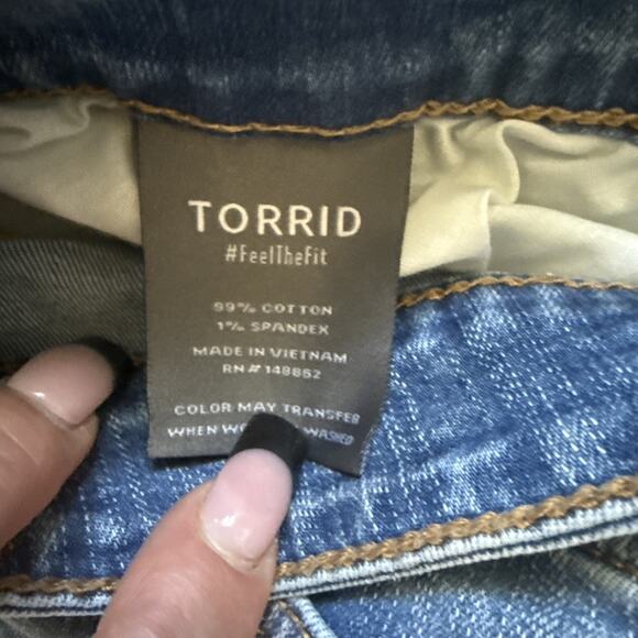 NWT TORRID Women’s Denim Plus Size MIDI SKIRT Front SLIT Stretch Raw Hem Jean 22 - Picture 14 of 14